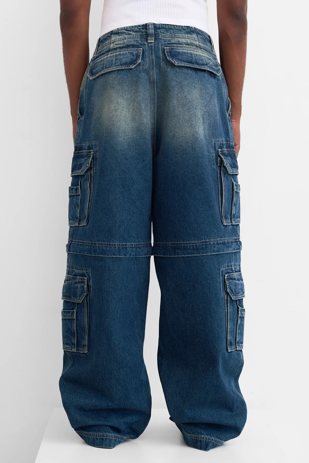 Vetements Hip-Hop Cargo Jeans Vintage Navy - 5