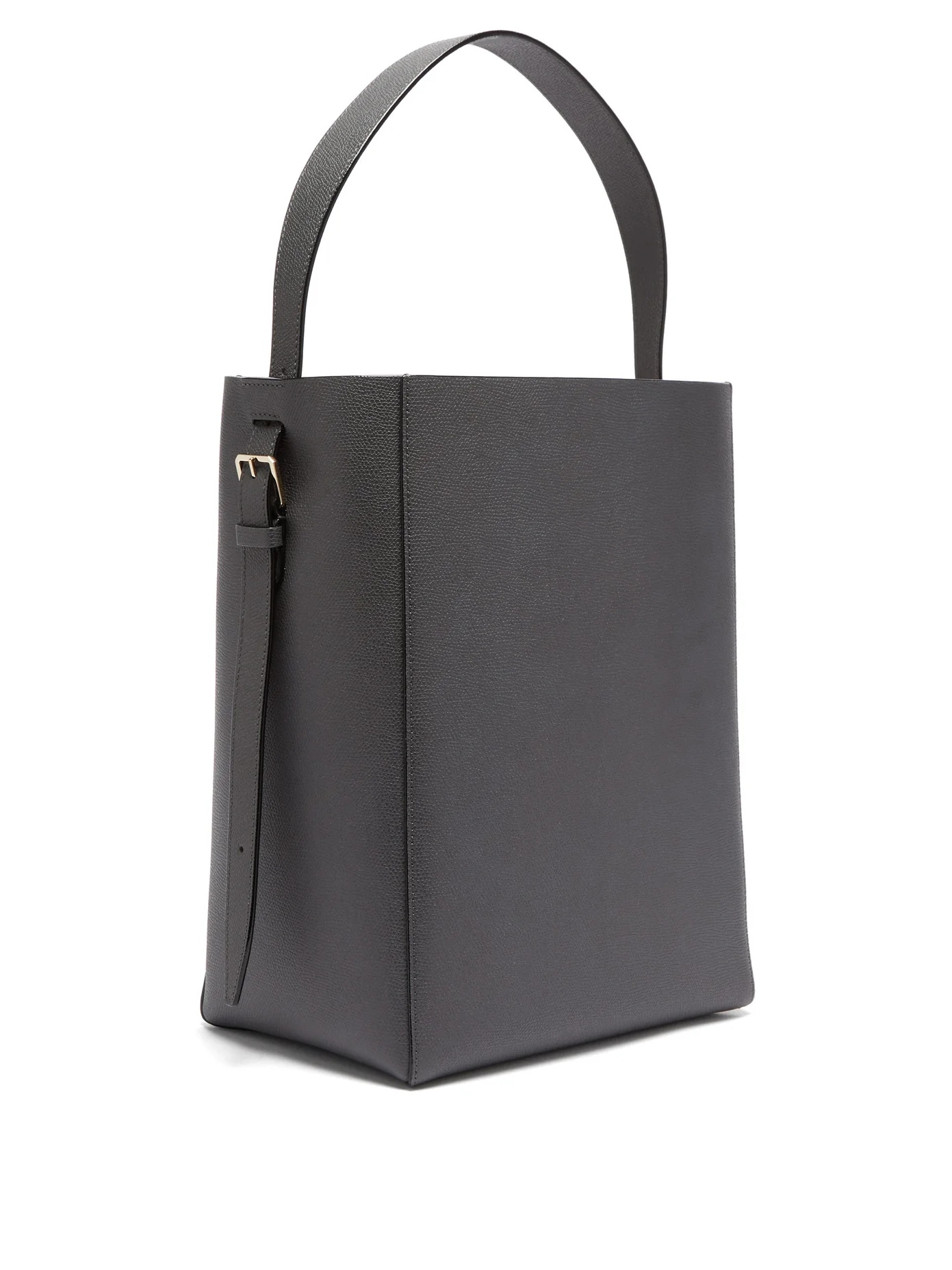 Small grained-leather tote bag - 4