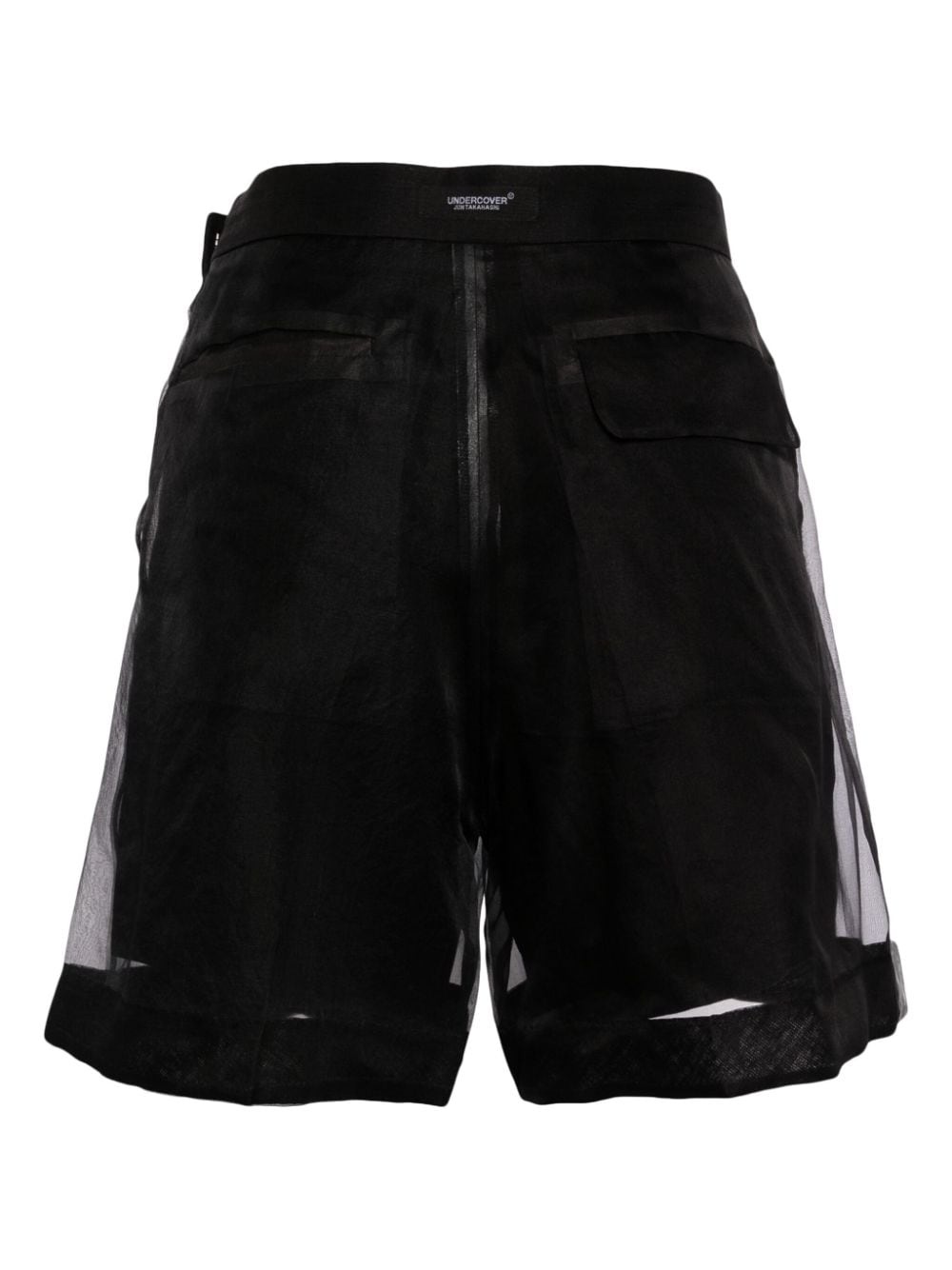 tulle-detail silk shorts - 2