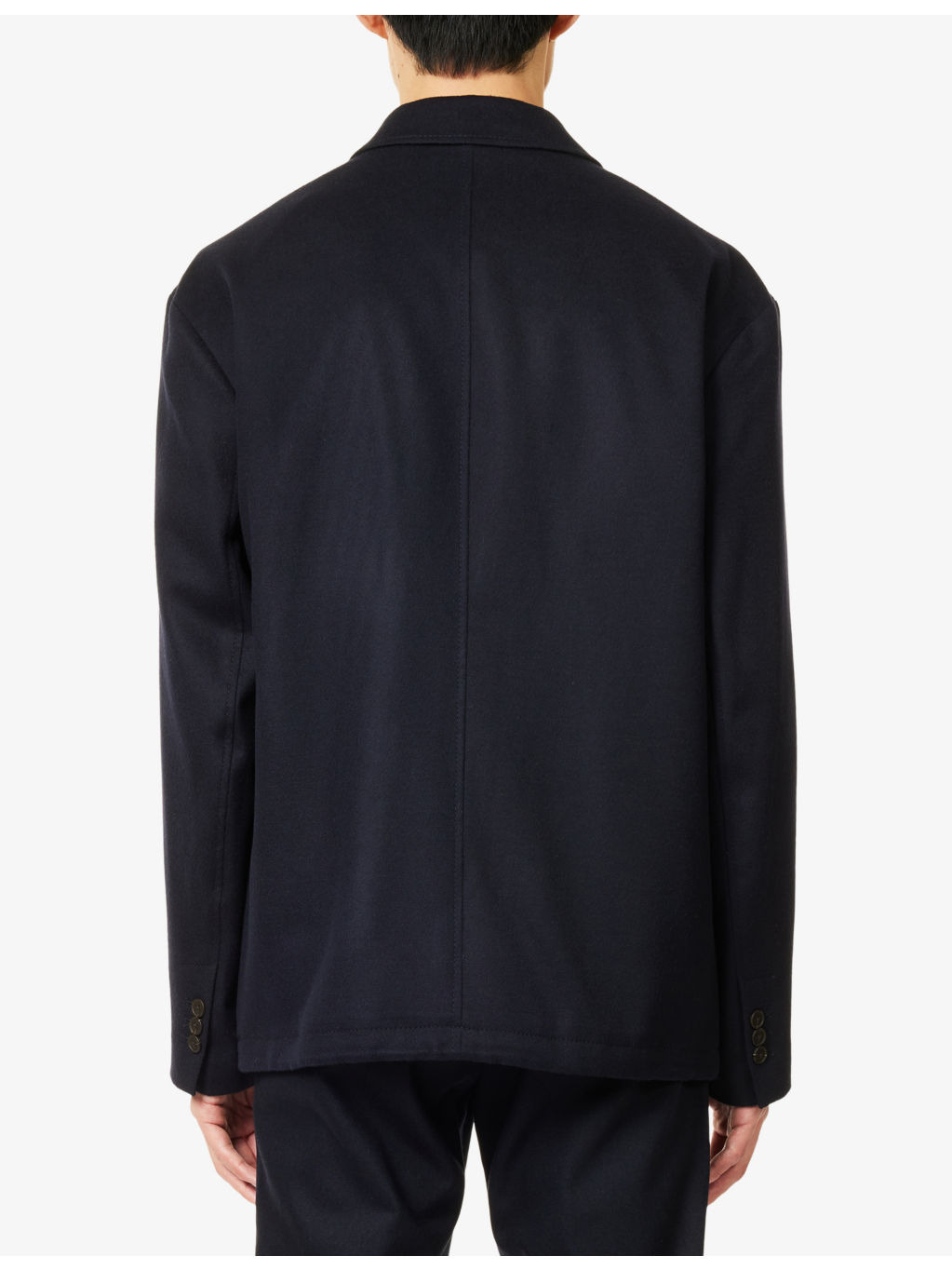 Single-Breasted Notched-Lapel Wool-Cashmere Blend Sport Blazer - 4
