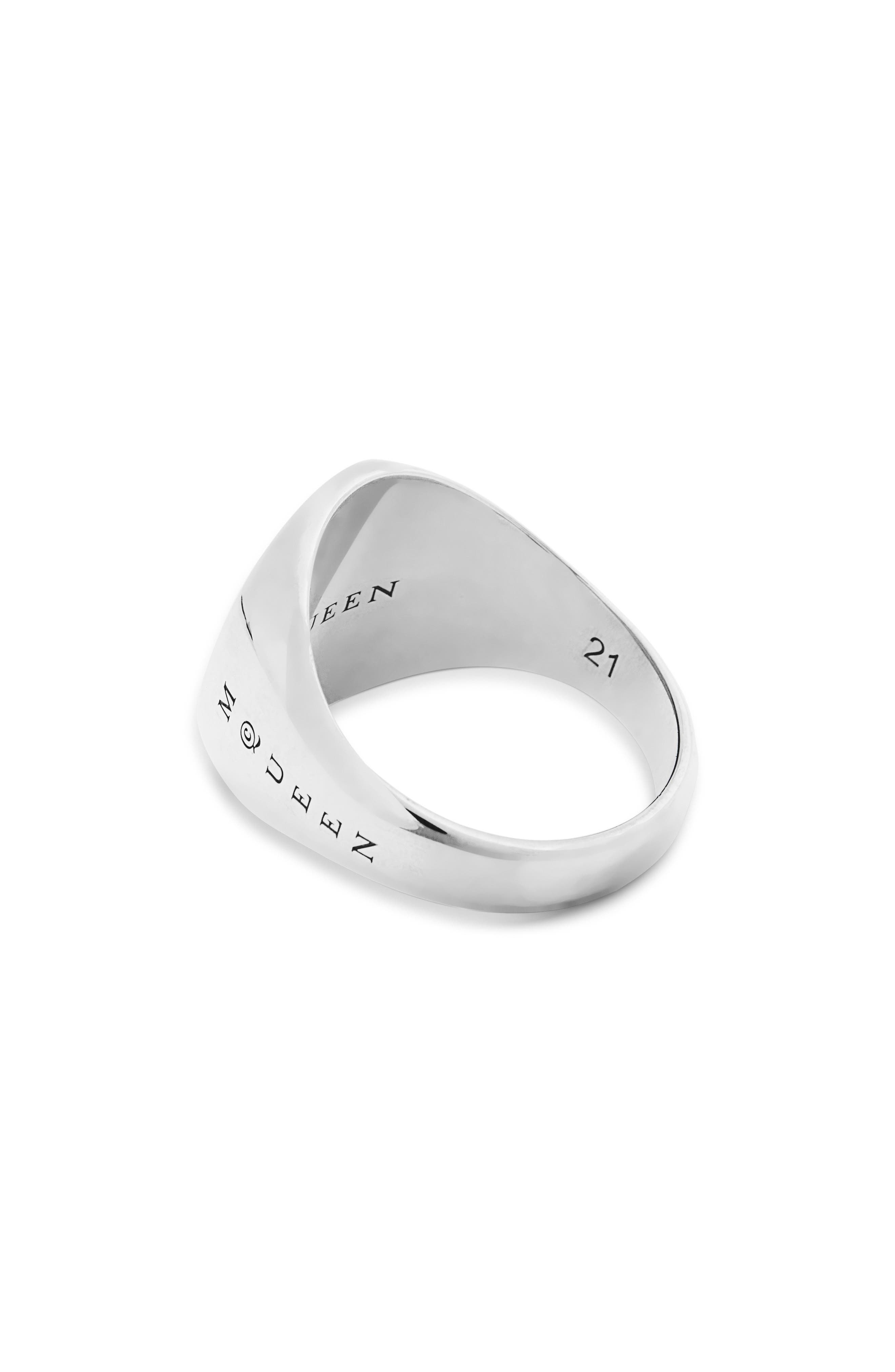 McQueen Men's Skull Signet Ring in Silver at Nordstrom - 3