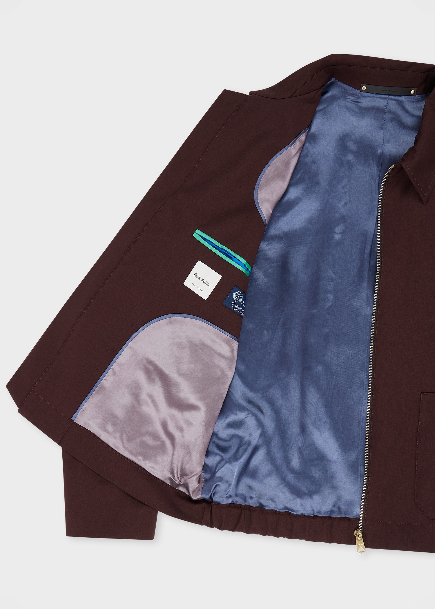 Burgundy 'Storm System' Wool Short Zip Jacket - 4