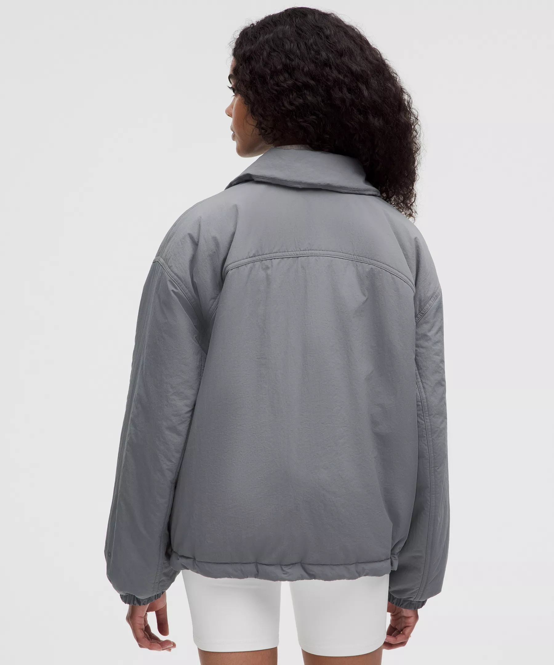 Insulated Oversized Collared Jacket - 3