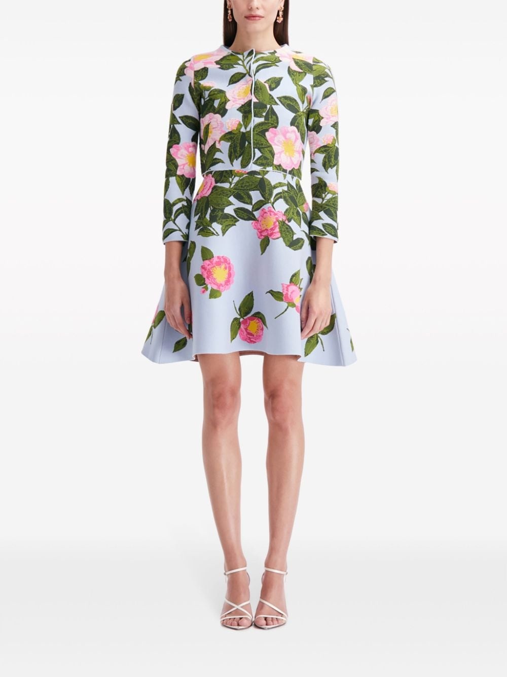 Camellia floral-jacquard cardigan - 2