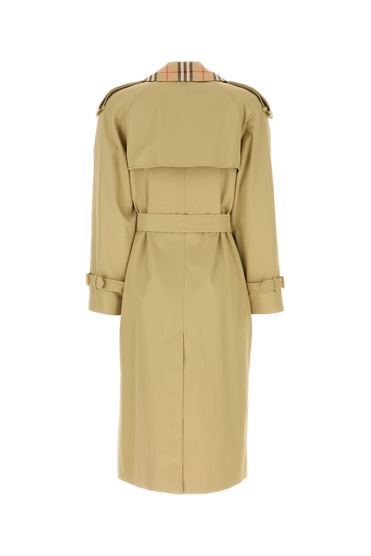 Sage green gabardine trench coat - 2
