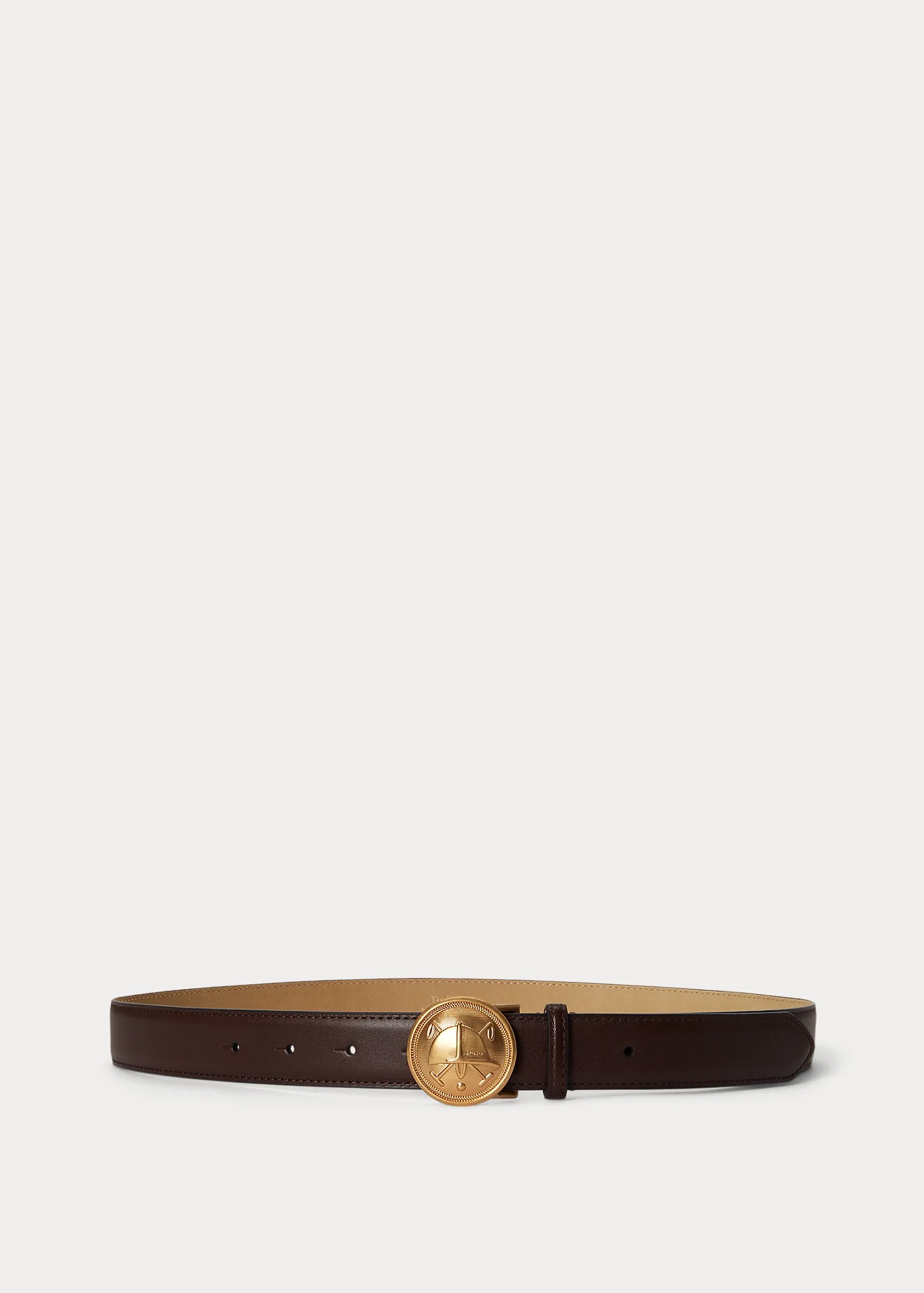 Crest Plaque-Buckle Leather Belt - 1