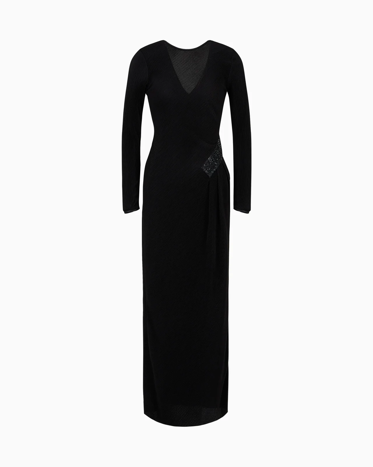Long dress in pleated jersey - 1