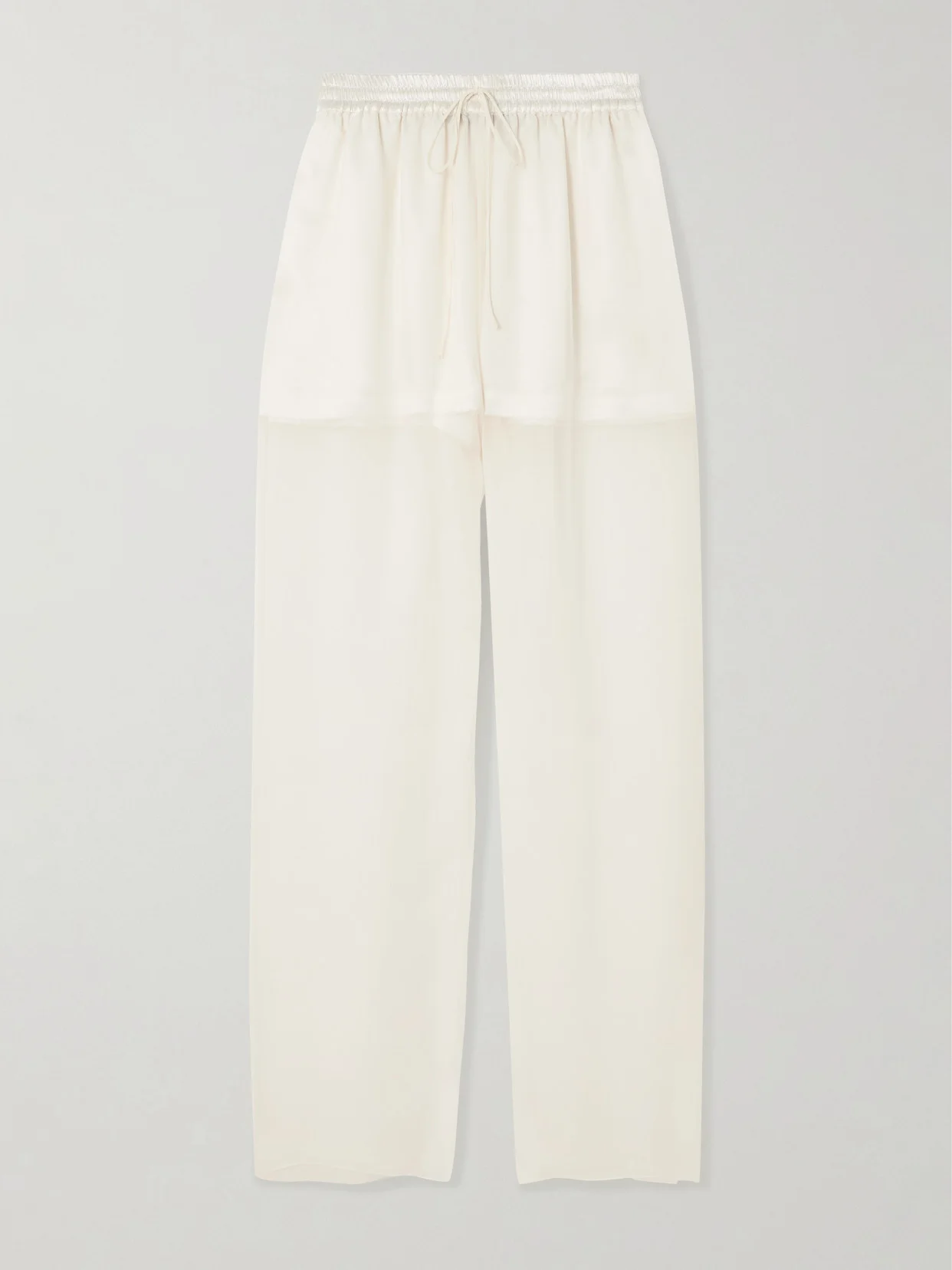 Tuileries Satin-trimmed Silk-tulle Straight-leg Pants - 1
