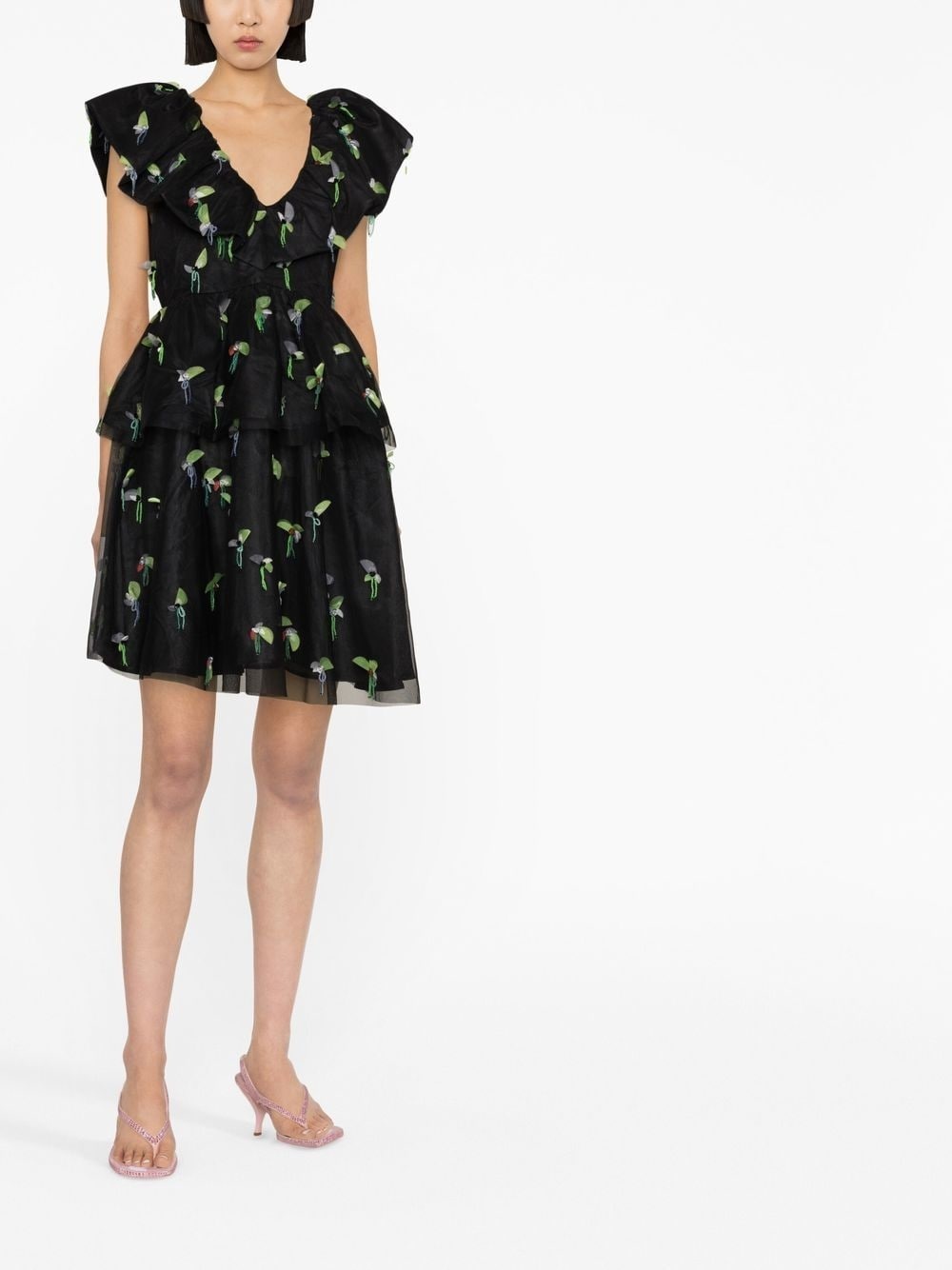 animal-print ruffled minidress - 2
