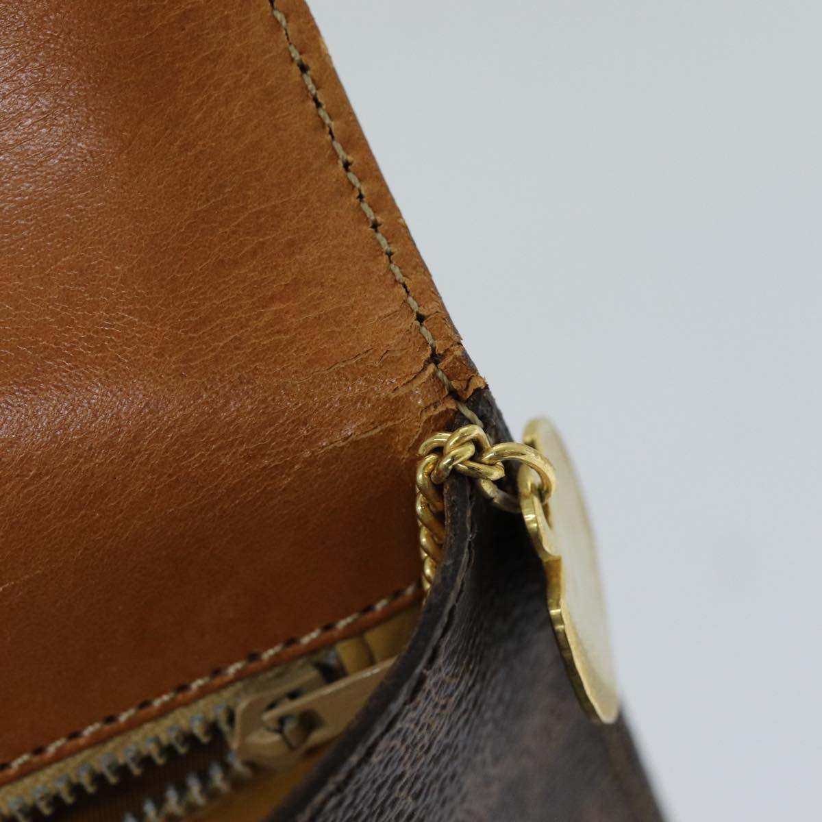 CELINE Macadam Canvas Hand Bag Pvc Brown - 10