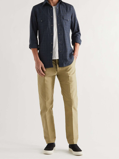 TOM FORD Slim-Fit Checked Cotton Western Shirt outlook