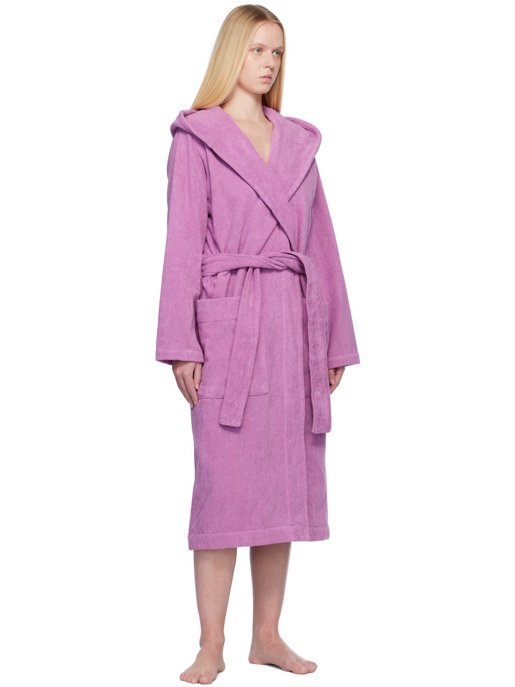 Pink Terry Hooded Bathrobe - 4