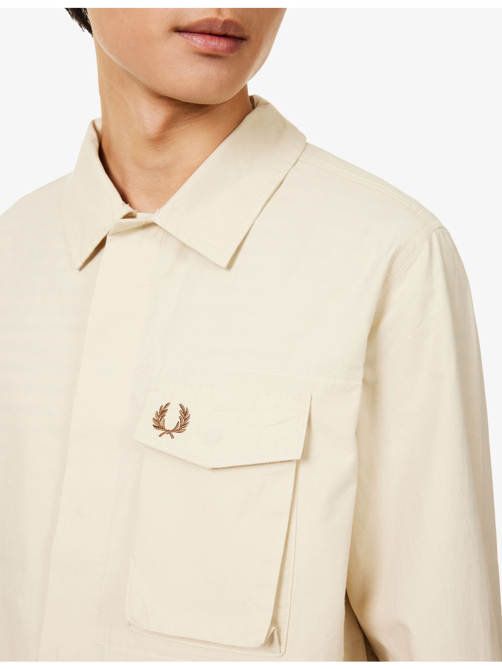 Embroidered-Logo Flap-Pocket Cotton Shirt - 5