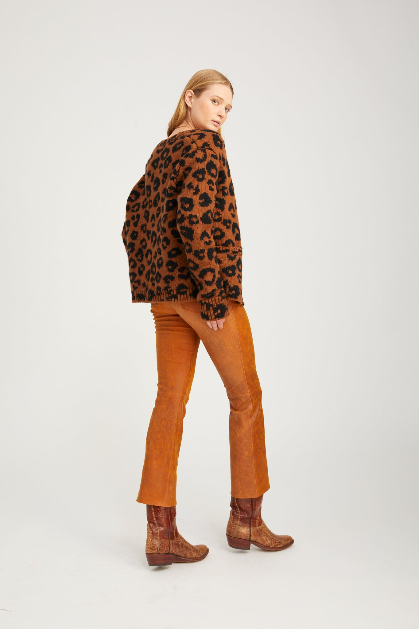 LEOPARD CASHMERE CARDIGAN - 4