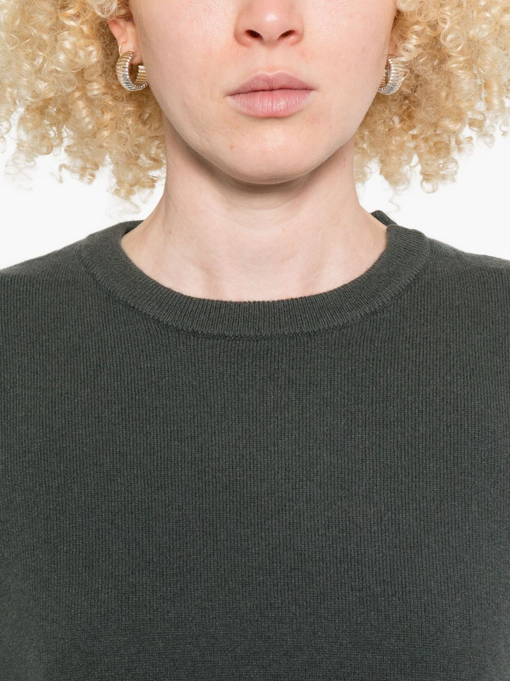 round-neck cashmere-blend sweater - 5