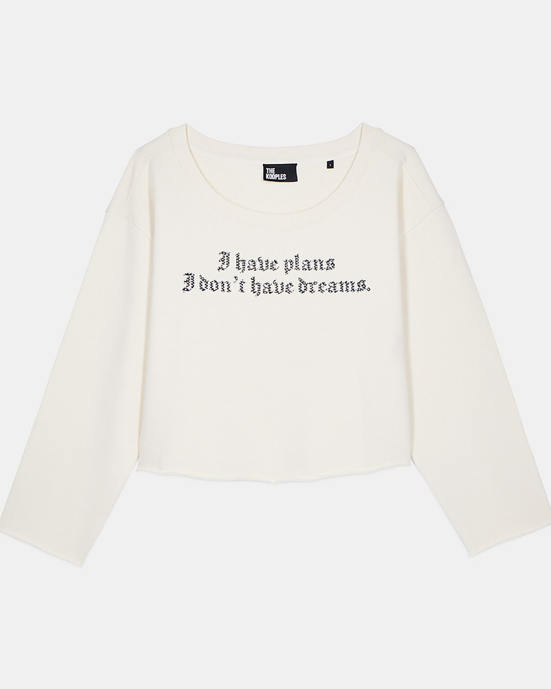 ECRU I HAVE PLANS SERIGRAPHY SWEATSHIRT 1