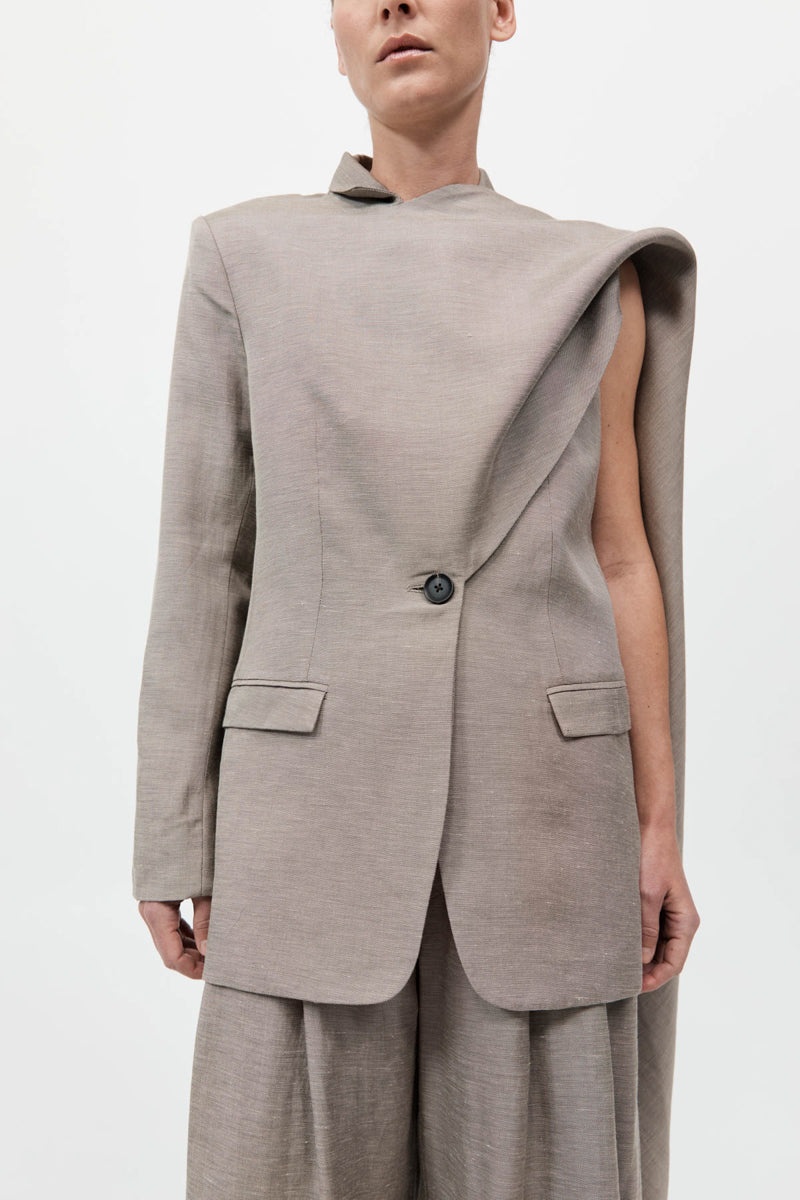 Melange Scarf Blazer - Rye - 4
