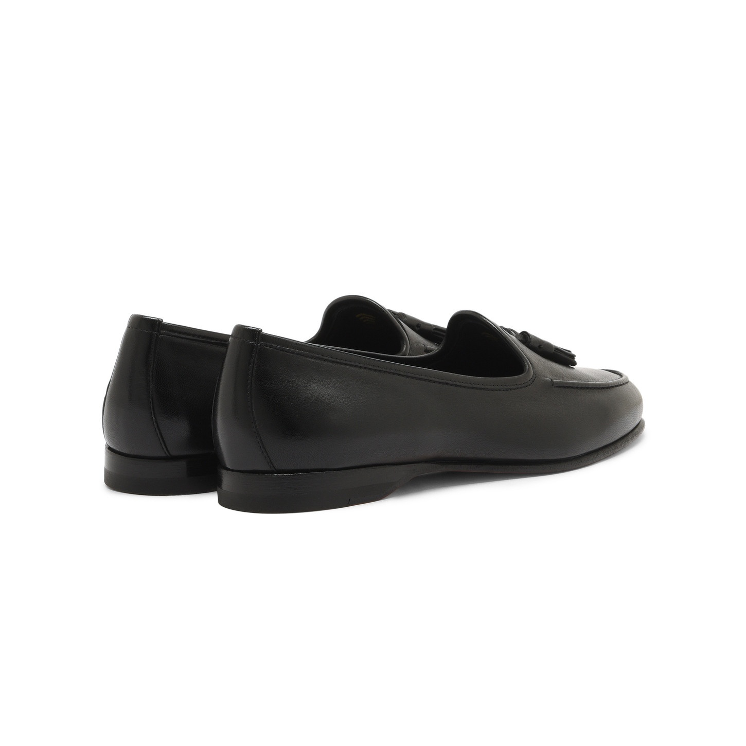 Women's black leather Andrea tassel loafer - 4