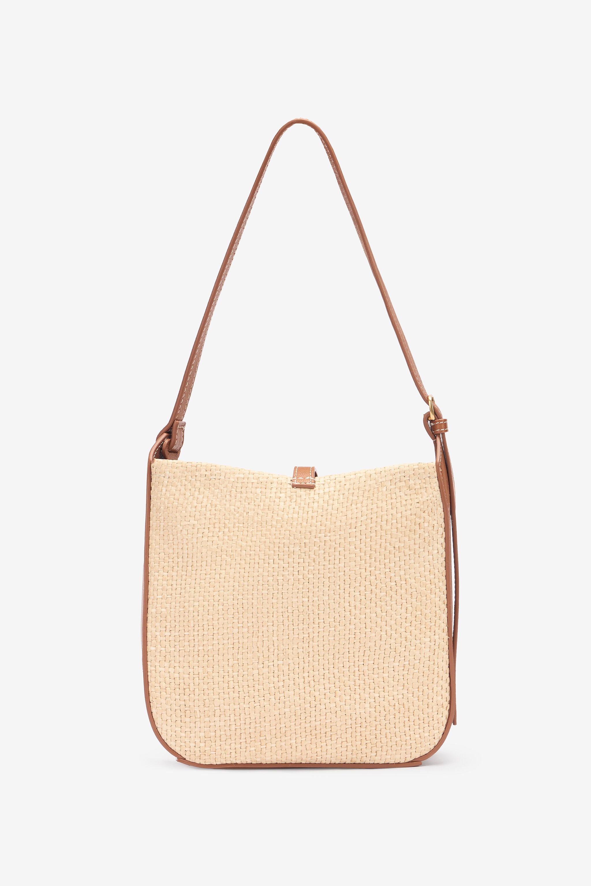Beige Woven Medium Shoulder Bag - 3