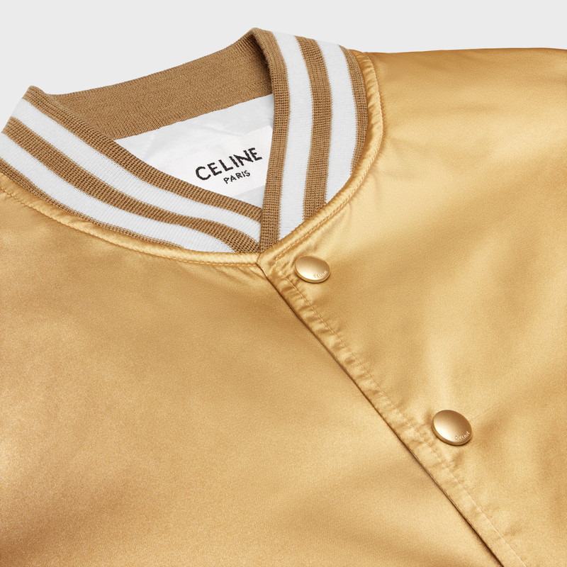 Embroidered tiger teddy jacket in satin-finish nylon 3