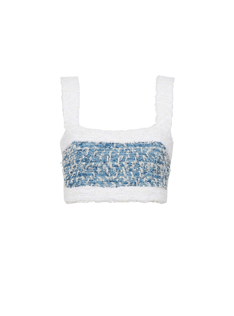 Denim tweed strappy top - 1