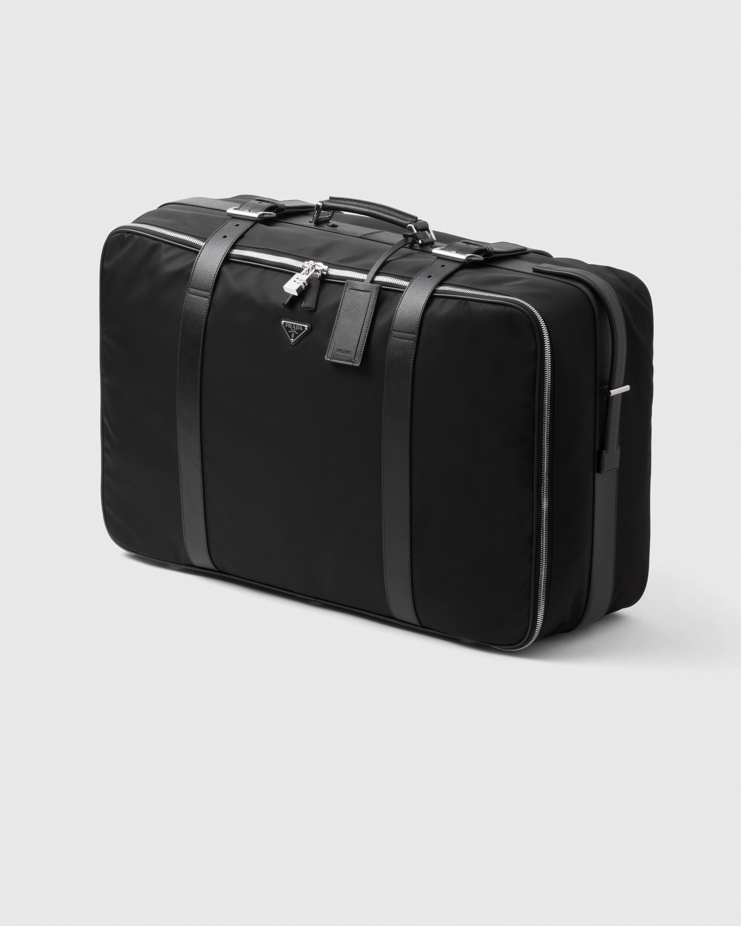 Re-Nylon and Saffiano leather suitcase - 2
