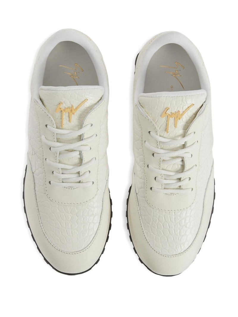 Jimi crocodile-effect leather sneakers 4