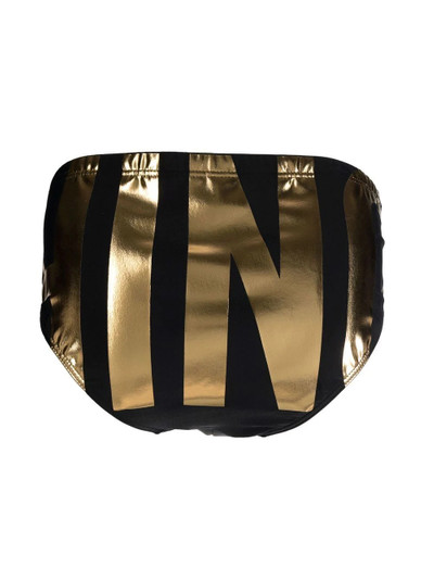 Moschino metallic-logo swim trunks outlook