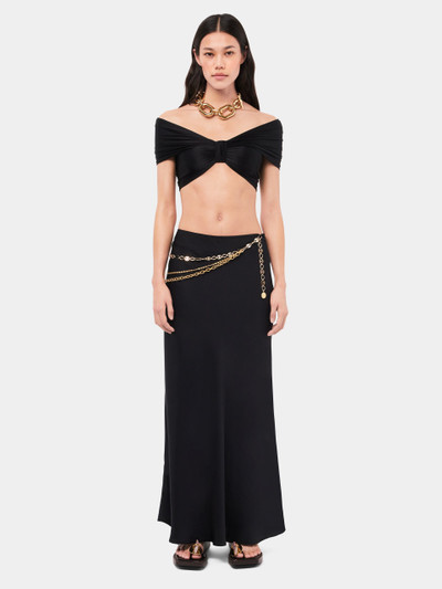 Paco Rabanne LONG BLACK SKIRT EMBELLISHED WITH "EIGHT" SIGNATURE CHAIN outlook