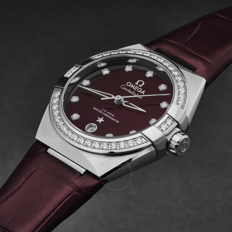 Omega Constellation Automatic Chronometer Diamond Red Dial Ladies Watch 131.18.36.20.61.001 - 2