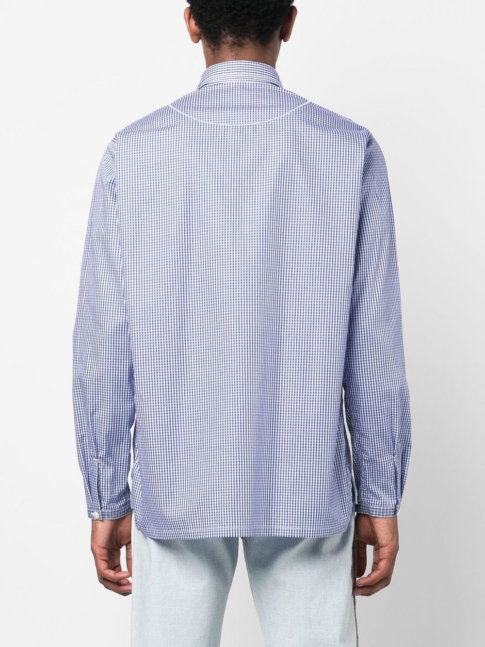 graphic-patch checked shirt - 6