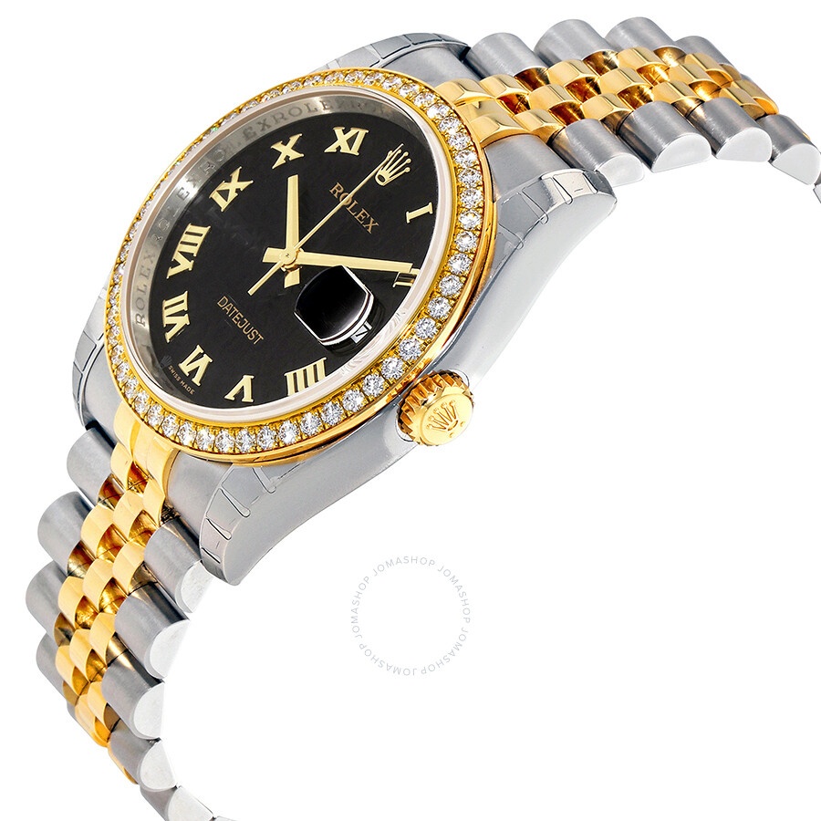 Rolex Oyster Perpetual Datejust 36 Black Dial Stainless Steel and 18K Yellow Gold Jubilee Bracelet A - 2