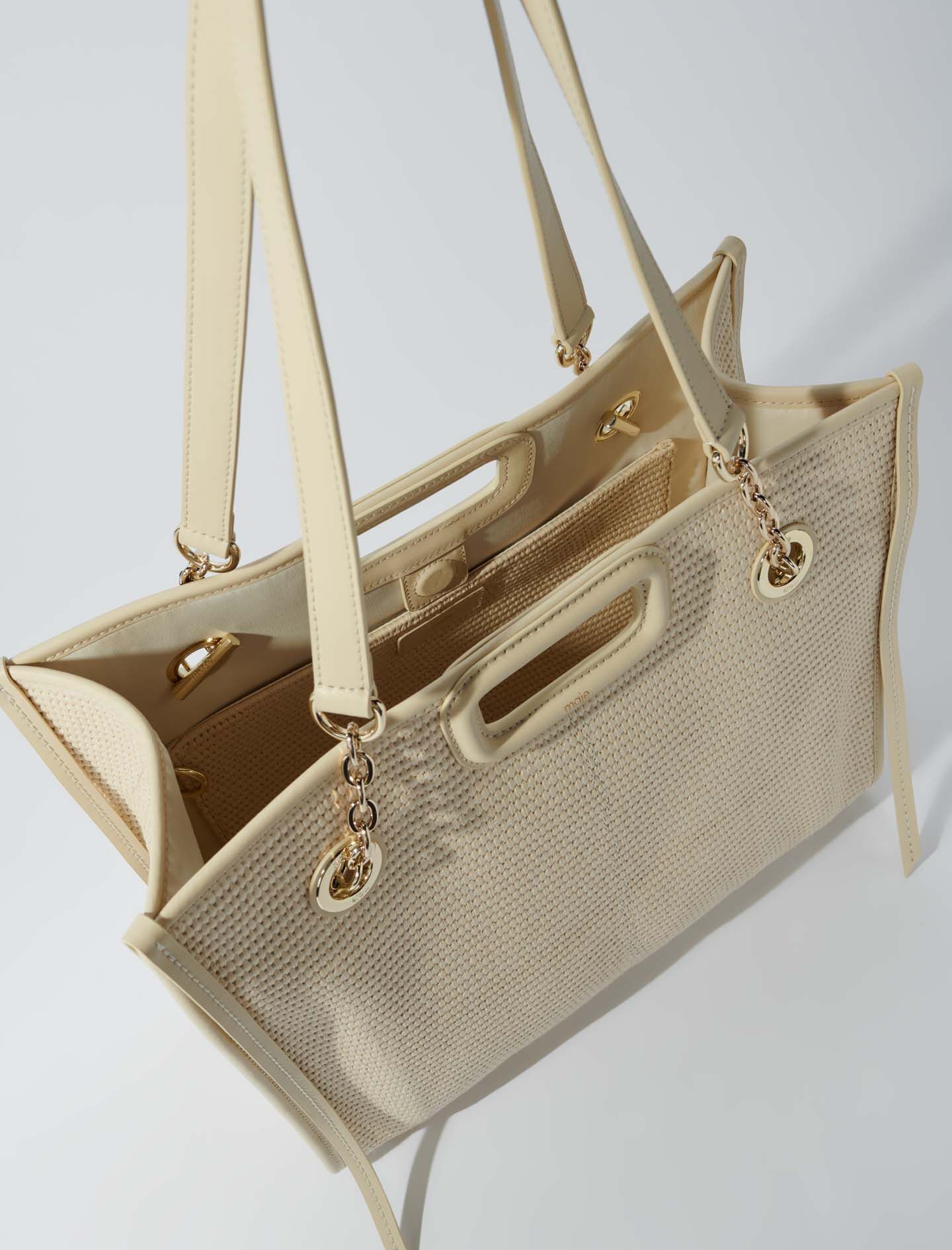 Raffia-effect textile tote bag - 3