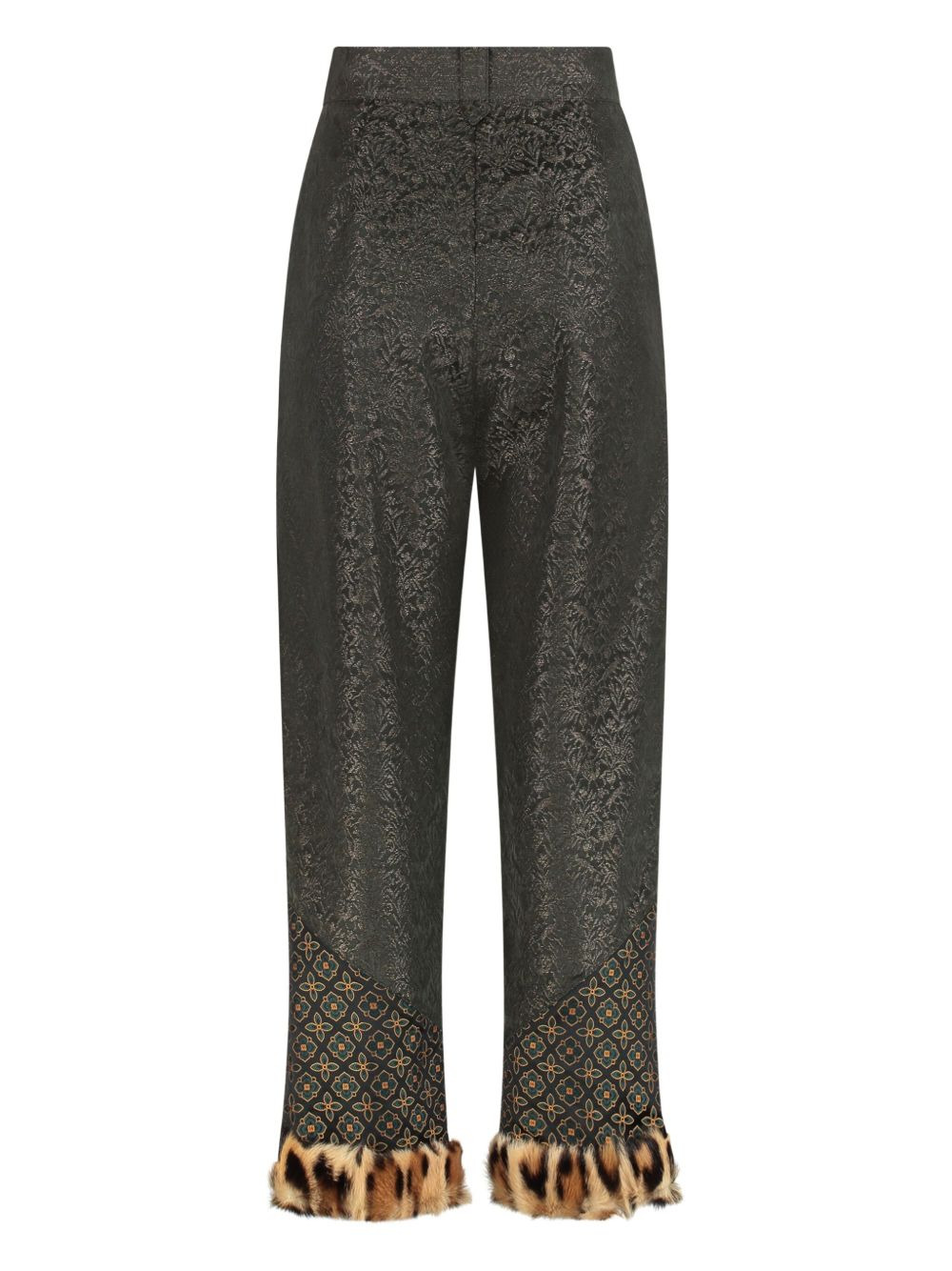 patterned-cuff trousers - 2