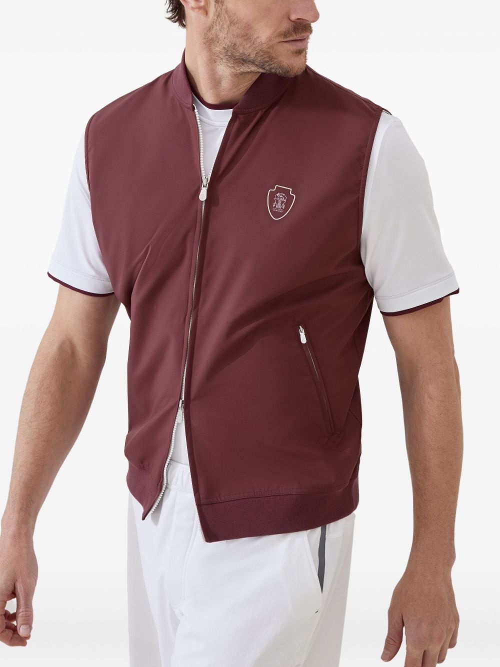 zip-front logo vest - 5