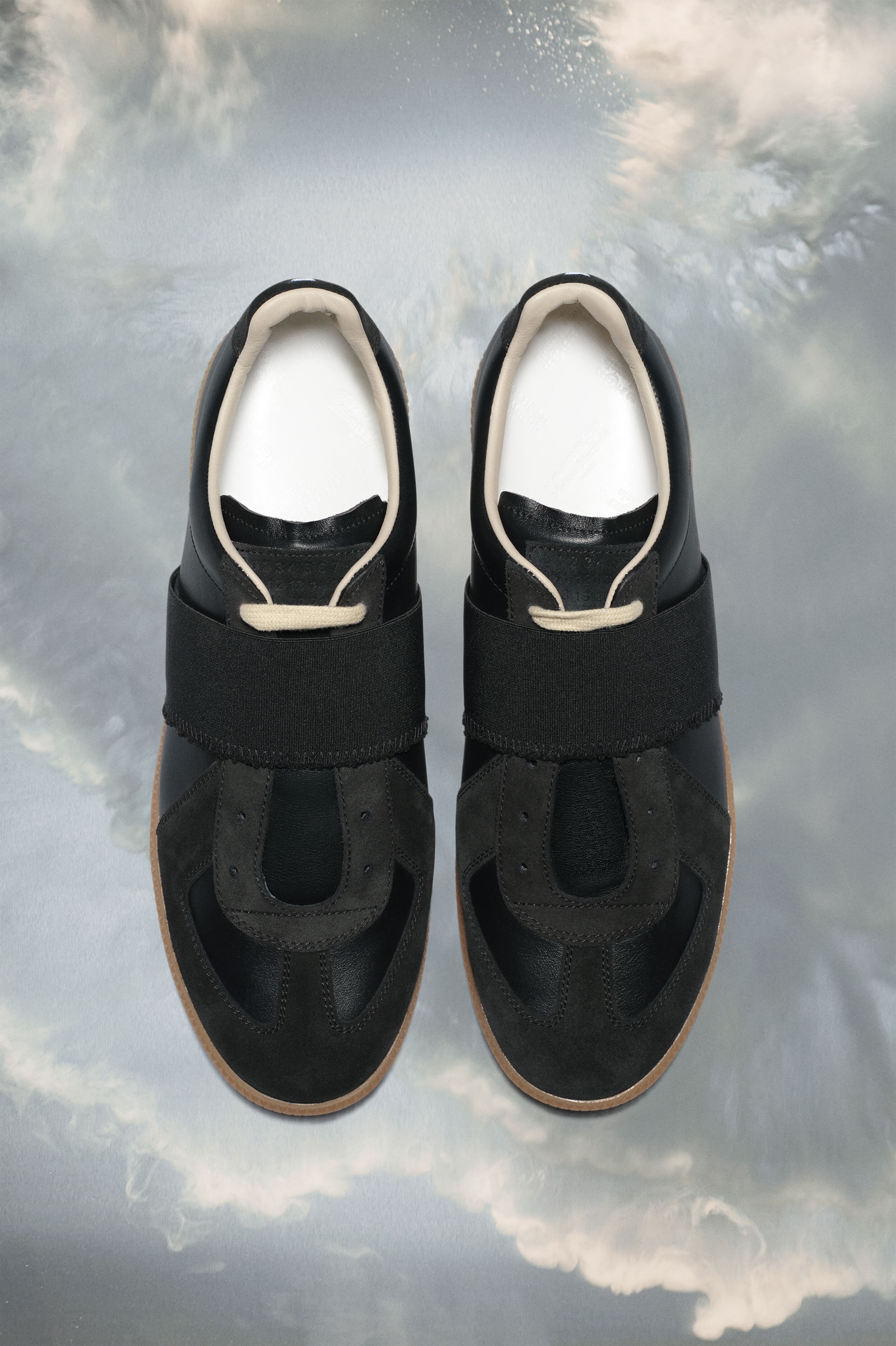 スニーカー Maison Margiela Replica calfskin sneakers Maison Margiela Replica Sneakers Grey & White Women's 37 New
