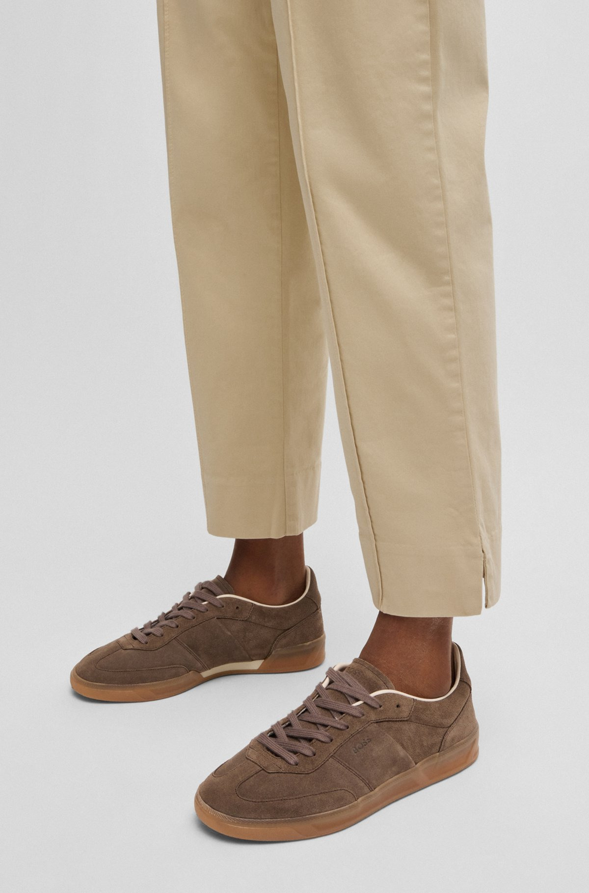 TAPERED-FIT CHINOS IN STRETCH-COTTON SATIN - 5
