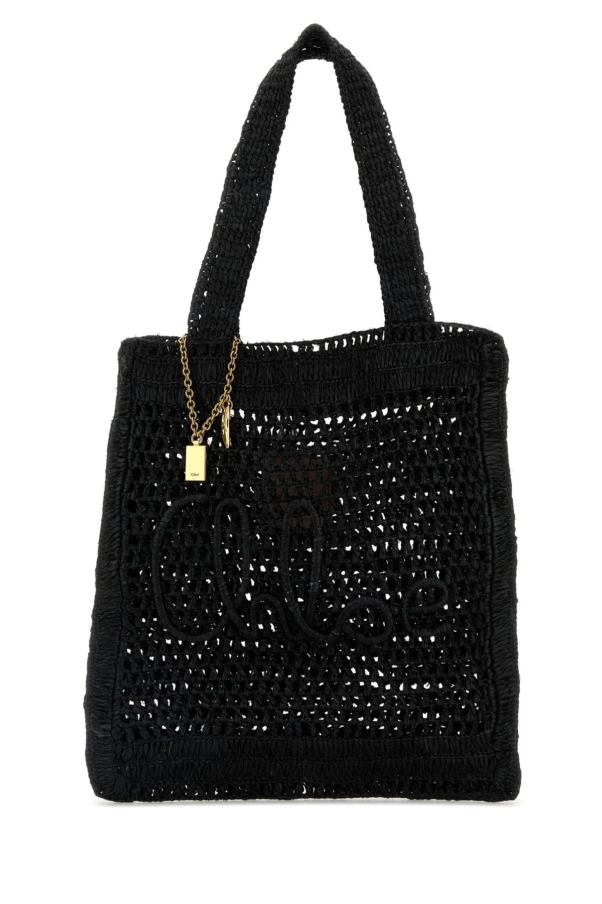 Black raffia Estate Banana shopping bag - 1