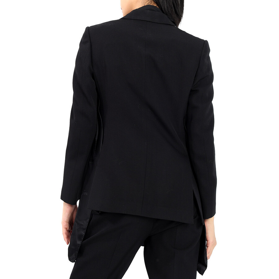 Open Box - Burberry Black Wool Logo Panel Detail Tailored Jacket, Brand Size 6 (US Size 4) - 5
