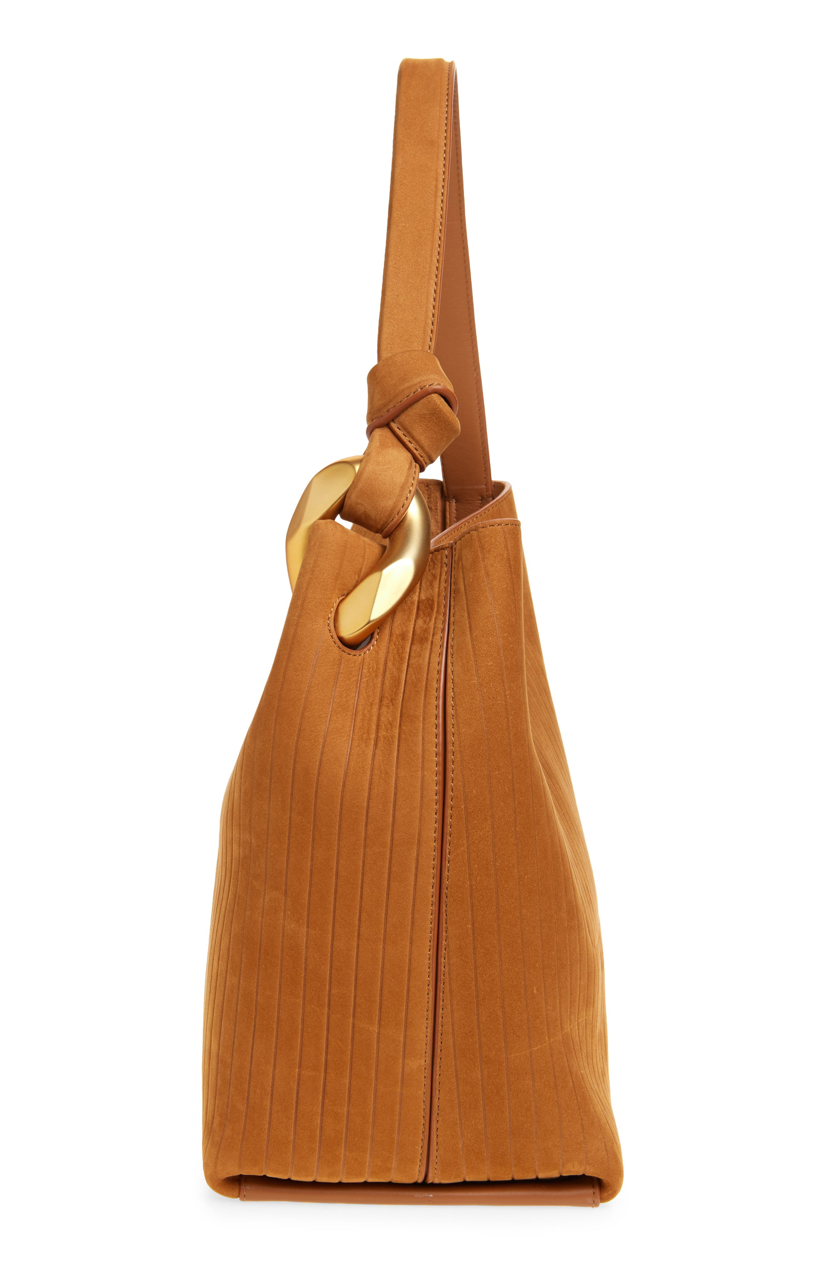 JW Anderson Corner Stripe Deerskin Tote in Caramel 604 at Nordstrom - 5