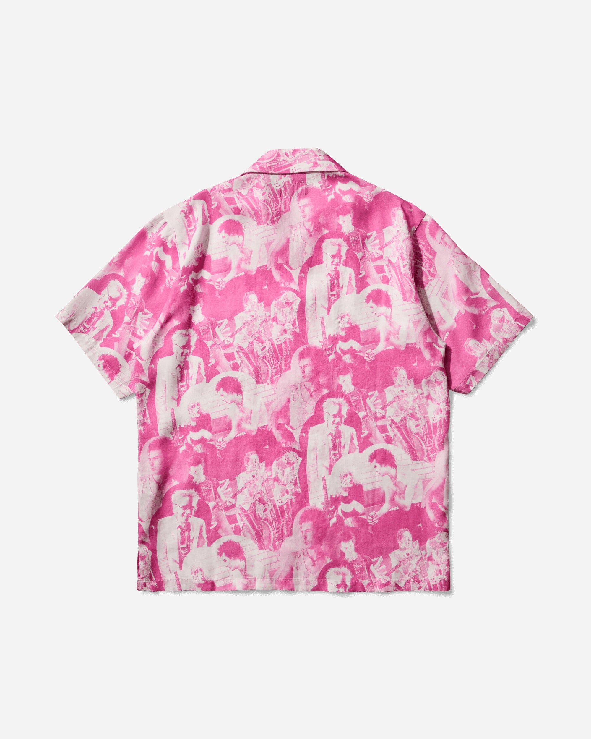 Men's Dennis Morris / Bollocks Anarchy Open Collar Shirt Pink - 2