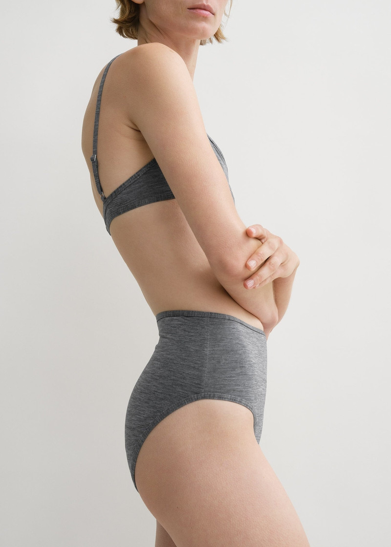 Mid-rise bikini bottoms grey mélange 3