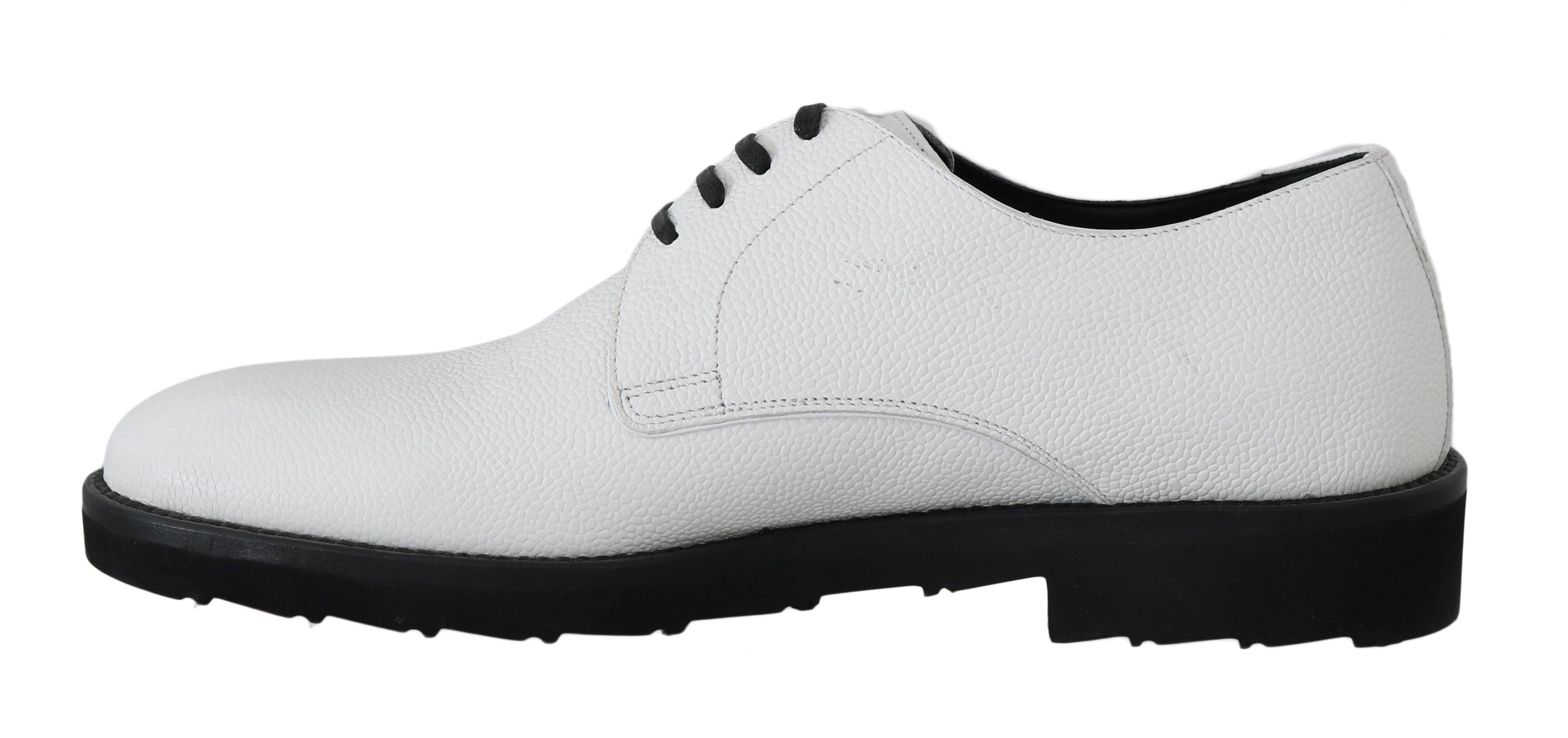 Dolce & Gabbana White Leather Derby Dress Formal Shoes - 6