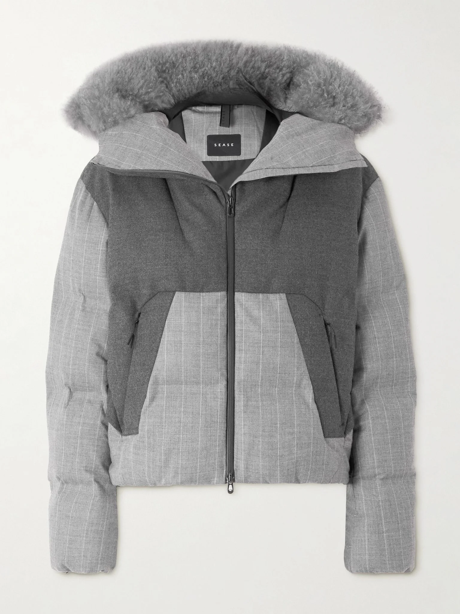 Arlo Vampire 3.0 hooded quilted striped cashmere-blend down ski jacket Gray - 1
