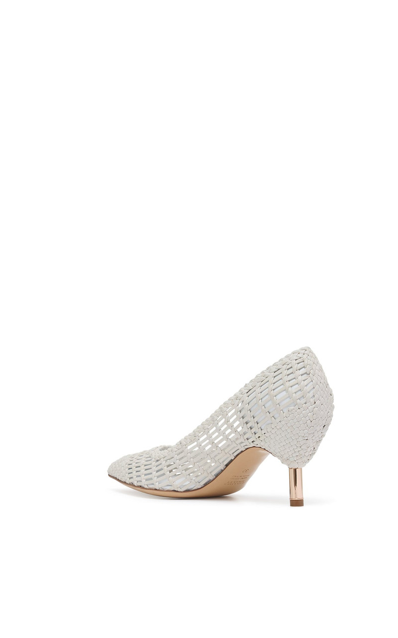 GABRIELA HEARST Andrea Braided Pump in Pearlized White Leather outlook