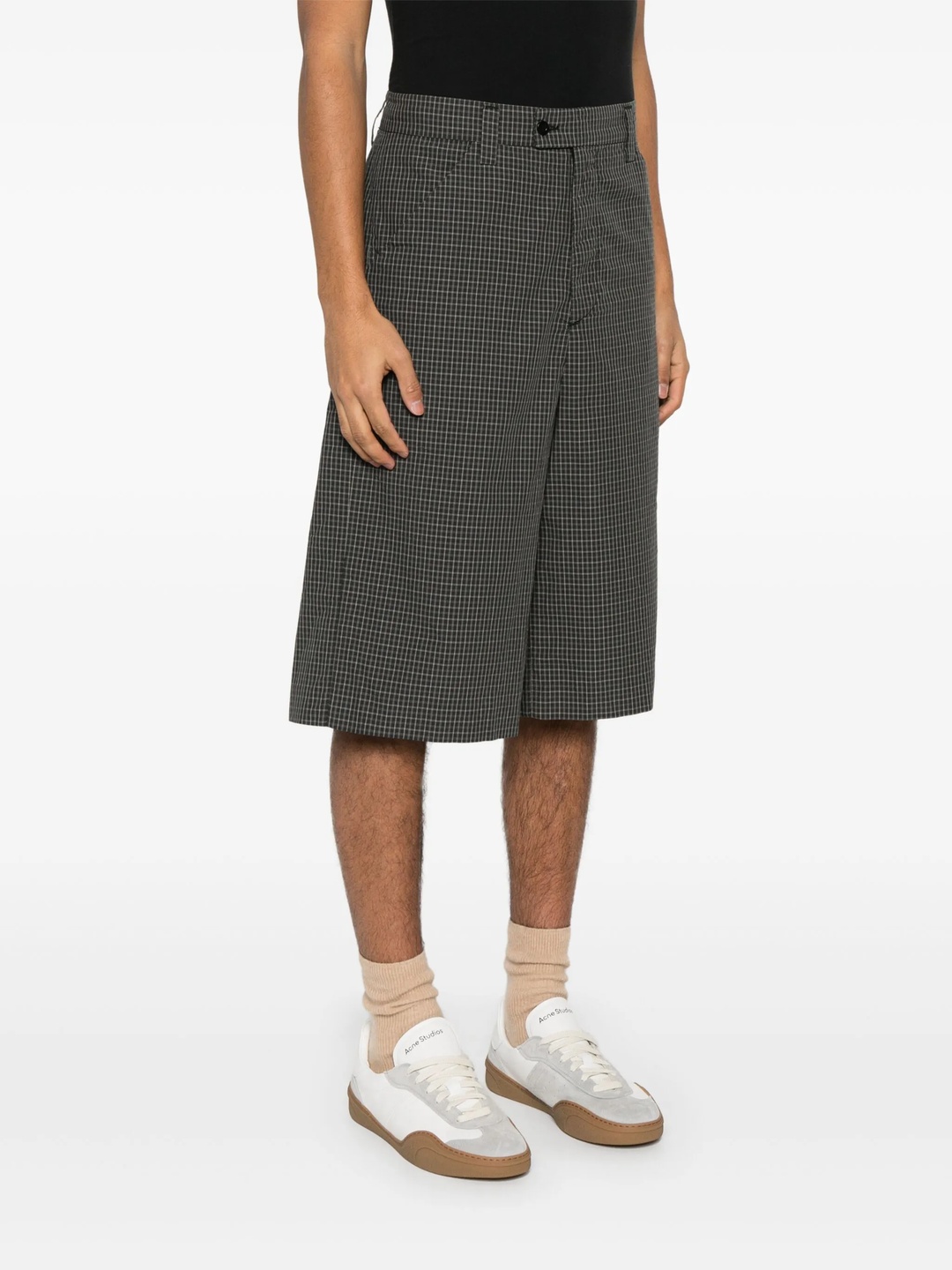 Unisex Tailored Mini Plaid Shorts - 3