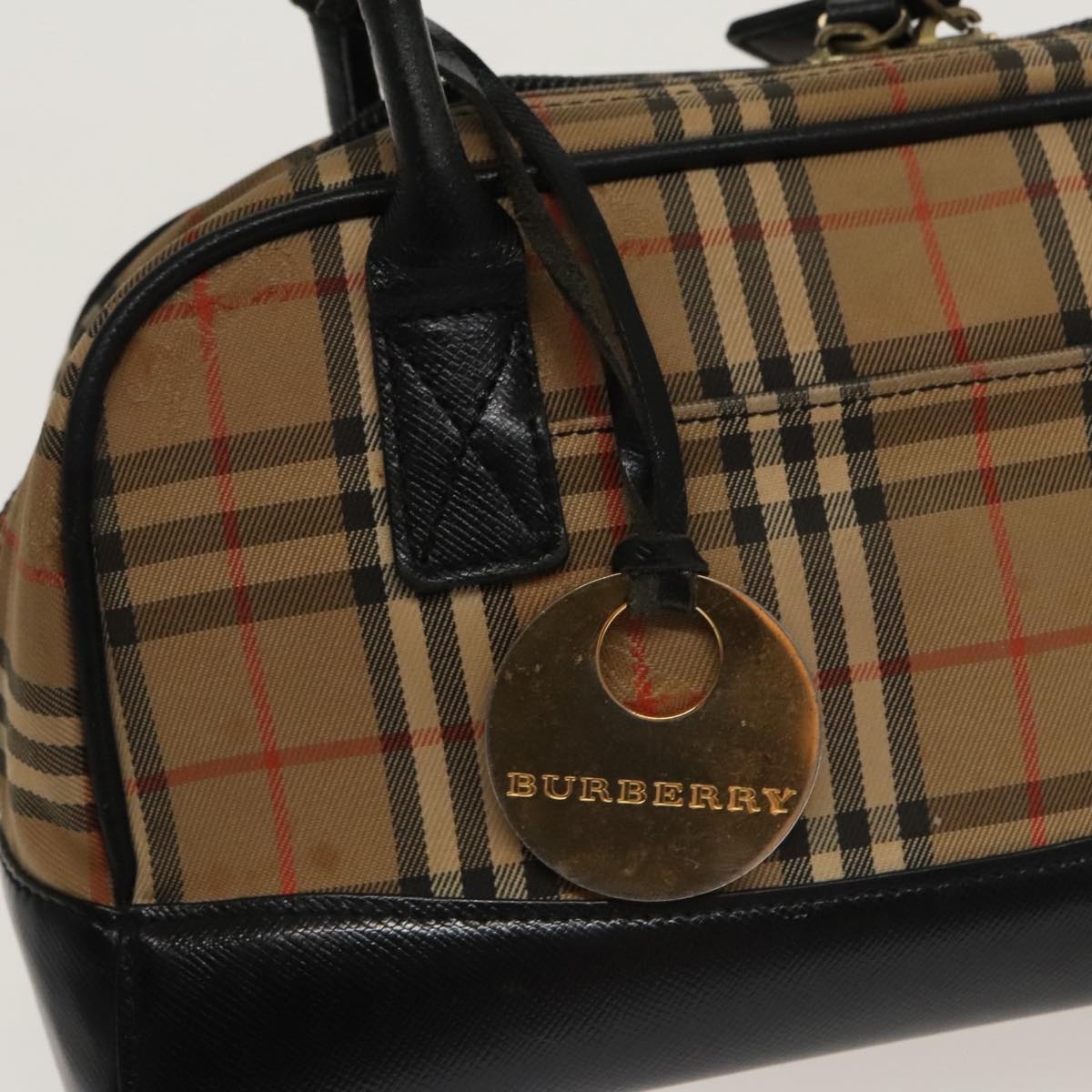 Burberry Nova Check Tote Bag Canvas Leather Beige Black - 14