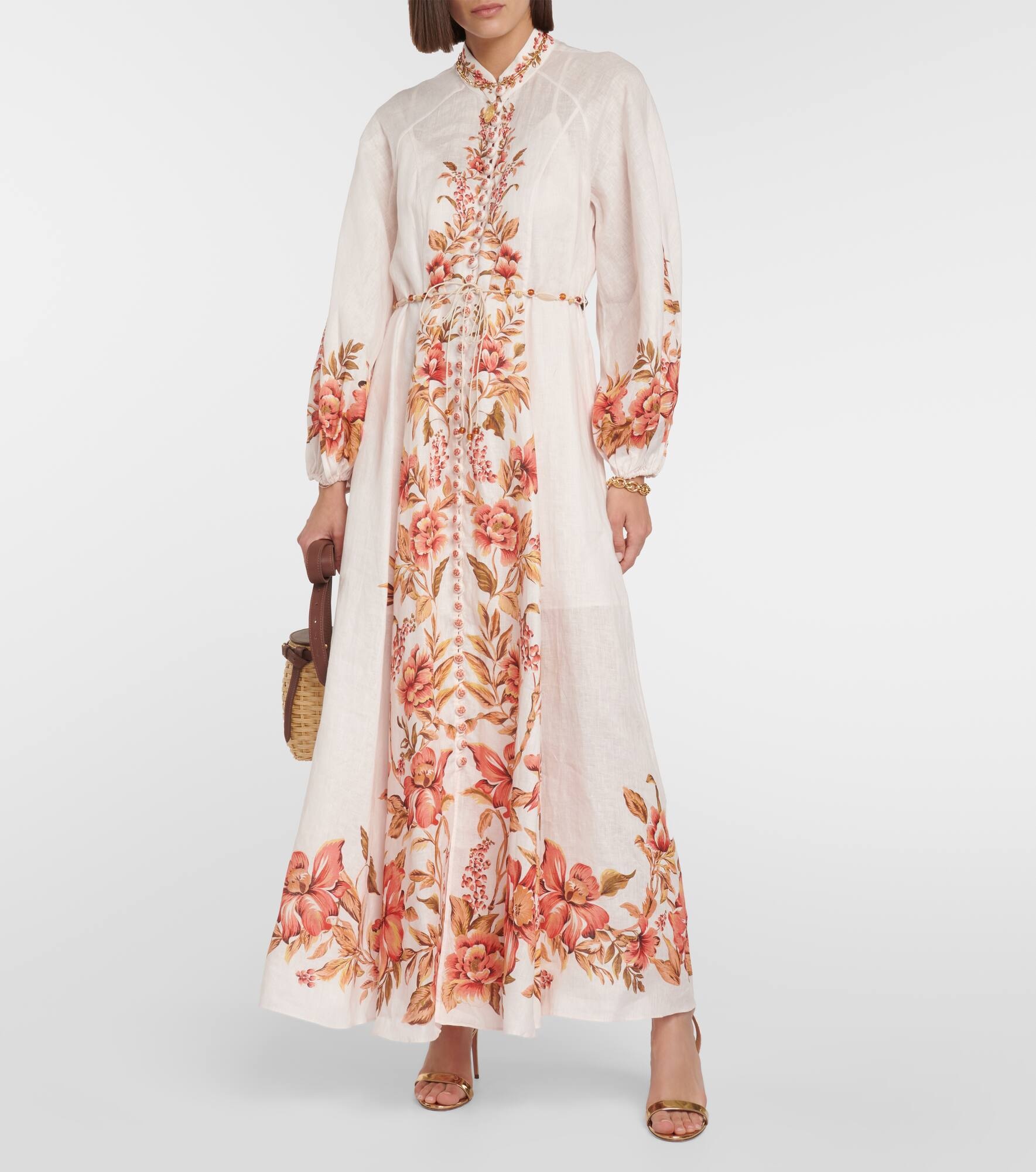 Vacay Billow belted floral linen maxi dress - 2