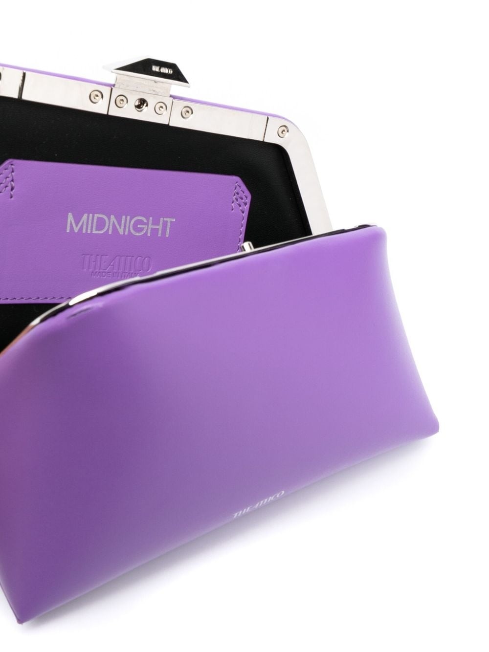 Midnight leather clutch bag - 5