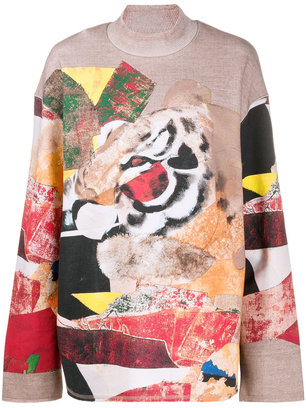 abstract-pattern tiger-print sweatshirt - 1